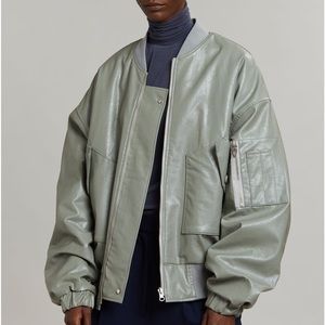 The Frankie Shop Faux Leather Bomber